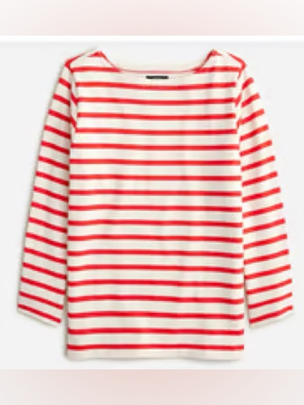NWT J. CREW CLASSIC MARINER BOATNECK T-SHIRT IN STRIPE RED XL